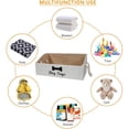 thumbnail image 6 of Brabtod Personalized Dog Toys Storage Bins-Foldable Fabric Trapezoid Organizer Boxes with Weave Rope Handle,Large Collapsible Basket for Shelves,Dog Apparel,Beige, 6 of 7
