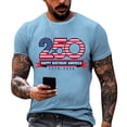 thumbnail image 2 of Dwelliawo USA Shirt Men Short Sleeve USA Tops Usa American Flag Print Casual T-Shirt Crewneck Plus Size Printed Tee Light Blue 3XL, 2 of 4