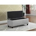 thumbnail image 3 of Button Tufted Storage Ottoman with Nailhead, Gray Color, 3 of 4