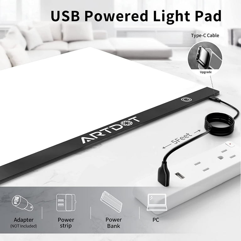 A3 Drawing Tablet Board USB Powered Dimmable LED Light Pad with Optional  Stands for Drawing, Tracing, Diamond Painting Roller - AliExpress