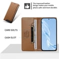 thumbnail image 2 of Wallet Case for Samsung Galaxy S23 with RFID Blocking, Magnetic Flip Cover, Card & Cash Slots Brown, 2 of 7