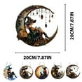 thumbnail image 2 of BNNG Halloween Ghost Stained Glass Suncatcher Hand Painted Window Hangings Suncatcher Halloween Goth Decoration for Home, Office, Kitchen, Living Room, Wall (Witch,8" Diameter), 2 of 6