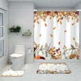 thumbnail image 2 of 4PCS Fall Pumpkins Maple Leaf Shower Curtain Sets, with Non-Slip Rugs, Toilet Lid Cover and Bath Mat Autumn Leaves Harvest Thanksgiving Farmhouse Watercolor Seasonal for Bathroom Decor, 72X72, 2 of 6