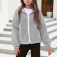 thumbnail image 2 of Staki Girls Fuzzy Sherpa Coat Full Zip Hoodie Fleece Jacket with Pockets Fall Winter Outwear 5-14Y(Hot Pink,7-8 Years), 2 of 6