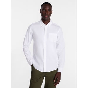 George Men's Poplin Button-Down Shirt, Long Sleeve
