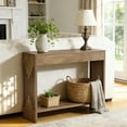 thumbnail image 5 of Tribesigns 41.3-Inch Console Table Behind Couch, 2-Tier Wooden Farmhouse Small Sofa Table with Storage Shelves for Living Room, Entryway, Rustic Brown, 5 of 7