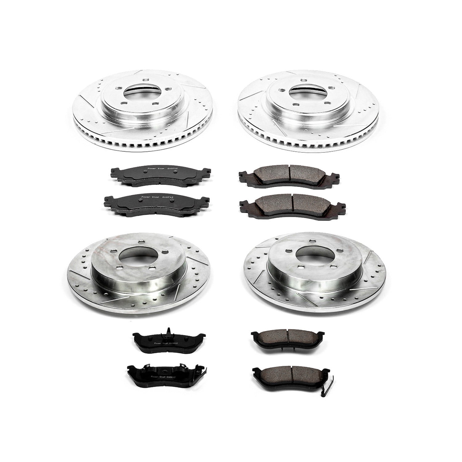 PowerStop Front and Rear Z23 Evolution Sport Carbon-Fiber Ceramic Brake Pad and Drilled & Slotted Rotor Kit Fits: FORD MERCURY Select Models K1443