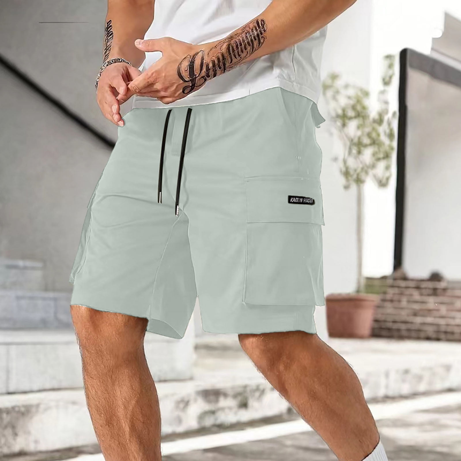 LVHAOGJOB Big and Tall Shorts for Men with Pockets Cargo Shorts