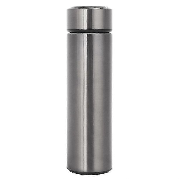 500ml Portable Stainless Steel Insulated Vacuum Water Bottle with Temperature Display, Suitable for Various Brands, Stainless Steel Color