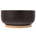thumbnail image 2 of 1Set Large Planter Bowl Dark Brown Ceramic for Outdoor Plants Round Planter, 2 of 9