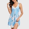 thumbnail image 2 of MVRLSH Nightgowns for Women Casual Loose Sleeveless Midi Tank With Functional Side Pockets Summer Outfit Cami Dress Blue - XL, 2 of 5