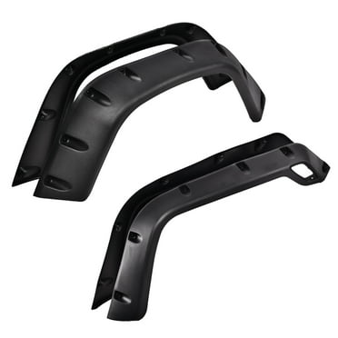 Black 6Pcs 7" Wide Pocket Extended Wheel Fender Flares Fit for 1997-2006 Jeep Wrangler TJ