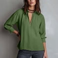 thumbnail image 6 of 2026 New!European Style Women's Shirt Collar Pullover Cotton Linen Zipper Loose Blouse, 6 of 6