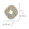thumbnail image 4 of Bling Jewelry Womens Twist Braided Crystal Love Knot Clip-On Earrings for Non-Pierced Ears Rose Gold, 4 of 5