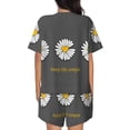 thumbnail image 6 of Rateoe Keep Life Simple Daisy Flower Pattern Women's Short-Sleeved Pajama Set - 2 Piece Soft and Lightweight Sleepwear Set-3X-Large, 6 of 7
