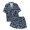AB186 Navy, variant on Tisuna Halloween Short Sleeve Pajamas Set For Kids Girls Bat Print Collared Tops And Shorts Pjs Set Loose Fit Casual Kids Halloween 2 Pieces Loungewear For Age 2-13 Years