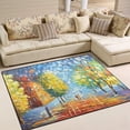thumbnail image 2 of SKYSONIC Area Rug Pad Oil Painting Street View Nursery Rugs Floor Mat for Kids Playing Room Living Room Bedroom, 80 x 58 inch, 2 of 6