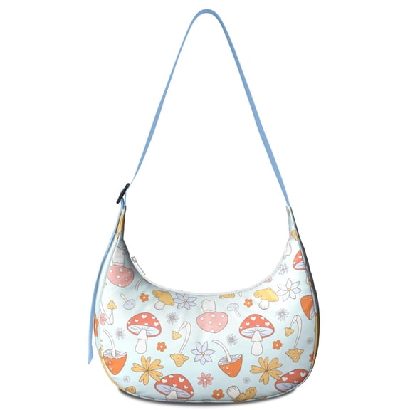 Vintage Mushroom Boho Mushroom Crossbody Bag for Women Magical Forest Mushrooms Botanical Mushroom Corduroy Shoulder Purse Whimsical Mushroom Purse