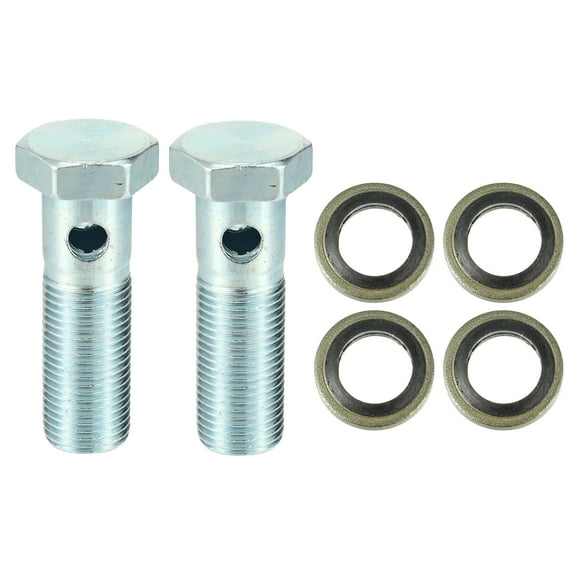 2 Set Universal Auto Banjo Bolt Brake Line Fitting Adapter Kit M16 x 1.5 with 17mm ID Washer