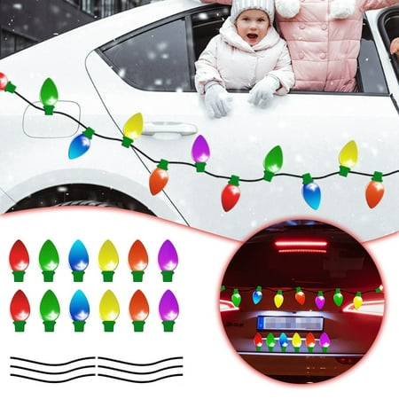 

Photo Storage 1600 Photos Christmas Light Bulb Car Stickers Honeycomb Lattice Reflective Stickers Holiday Decoration Refrigerator Garage Door Stickers