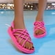 thumbnail image 1 of Conjunto de cuerdas de cáñamo planas de verano para mujer Sandalias de playa de punta abierta para mujer Wmkox8yii  nm7621, 1 of 7