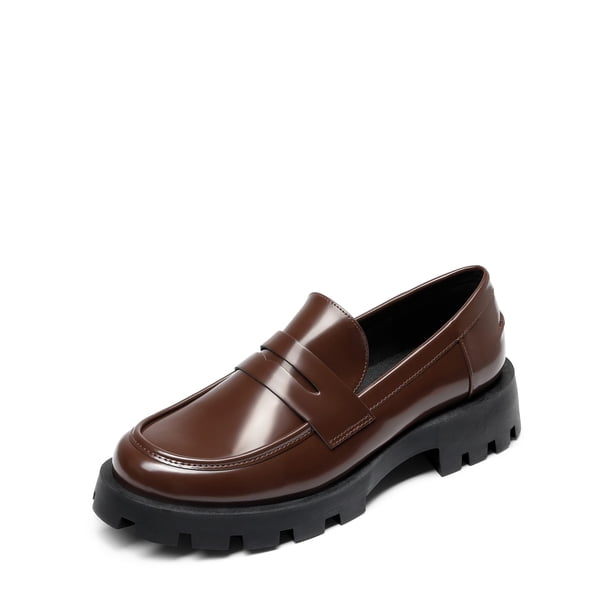 Zapatos DREAM PAIRS Mocasines con Suela Gruesa Marrón