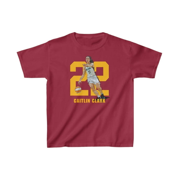 Indiana Caitlin Clark #22 Cartoon Women Basketball Kids Cotton Tee