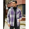 thumbnail image 3 of COOFANDY Flannel Shirt for Men Lightweight Button Down Shirts Long Sleeve Textured Plaid Shirt, 3 of 6