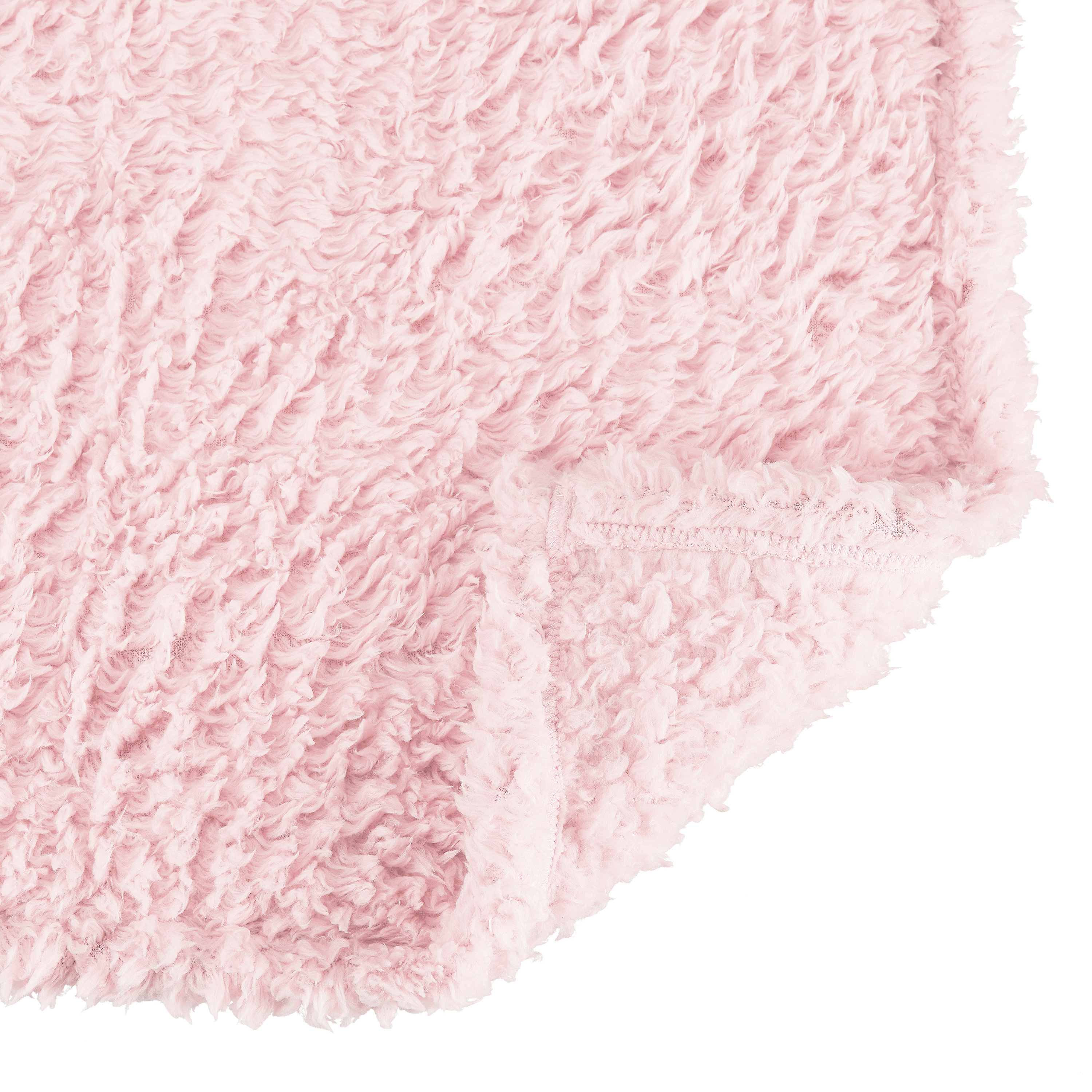 Mainstays Sherpa Throw Blanket, 50" X 60", Light Pink - image 5 of 5