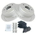 thumbnail image 2 of TRQ Rear Performance Brake Pad & Rotor Kit Brake Pads Brake Rotors Set Semi-Metallic Premium G-Coated Fits Select 2000-2001 Lexus ES300 Toyota Camry, 2 of 6