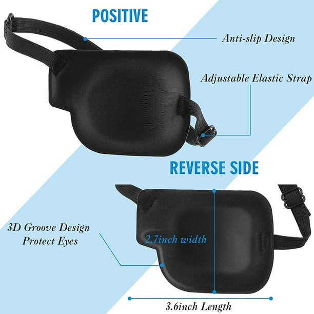 Máscara de un solo ojo para adultos y niños, corrección monocular de ojo izquierdo y derecho, máscara de ojos 3D para ambliopía, estrabismo, astigmatismo, parche ocular transpirable de