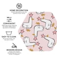 thumbnail image 3 of Lsque Goose Queen Pattern 4" Drink Coasters Set of 4, PVC Leather Absorbent Coasters, Table Coaster Set Decorative Coffee Cup Coasters Housewarming Gift -Hexagon, 3 of 6