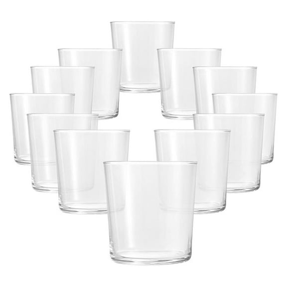 Collection Glassware – Set Of 12 Medium 12 Ounce Drinking Glasses For Water, Beverages & Cocktails – 12oz Clear Tempered Glass