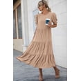 thumbnail image 2 of Vestido PRETTYGARDEN Boho Midi Caqui con Mangas Abullonadas XL, 2 of 8