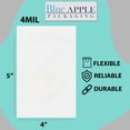 thumbnail image 2 of 4Mil Clear Flat Open Top Poly Bags LDPE Packaging - 4"X5" & (2000 Bags), 2 of 7
