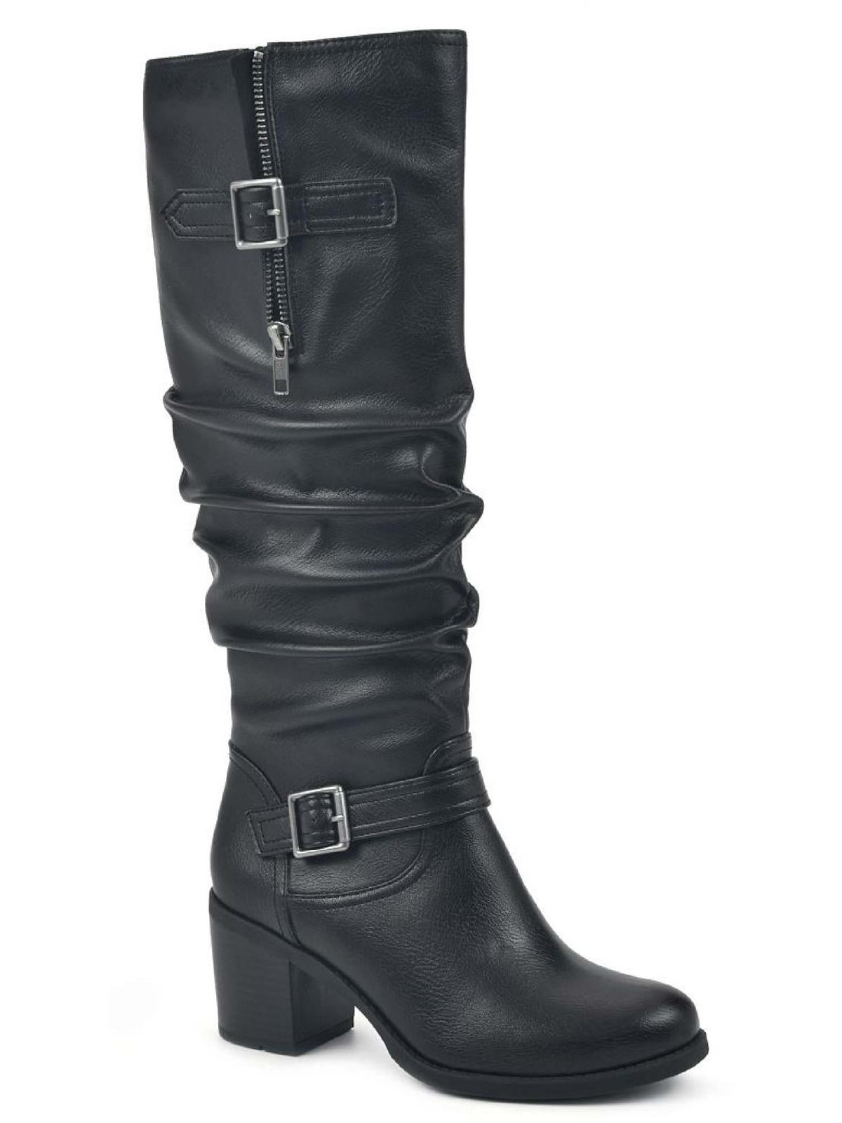 White Mountain Womens Desirable Faux Leather Slouchy KneeHigh Boots