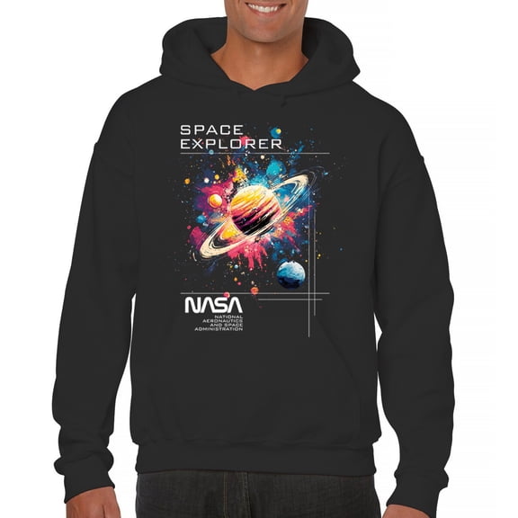 NASA Space Explorer Unisex Hoodie Universe Astronaut Galaxy Planet Saturn