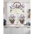 thumbnail image 2 of Pastoral Floral Kitchen Curtains Sets 36 Inch Length with Valance, Spring Meadow Blooms Botanical Swag Valances and Tiers Curtain Set Drapes Swag Curtains for Living Room, Bathroom, Bedroom, Cafe, 2 of 6