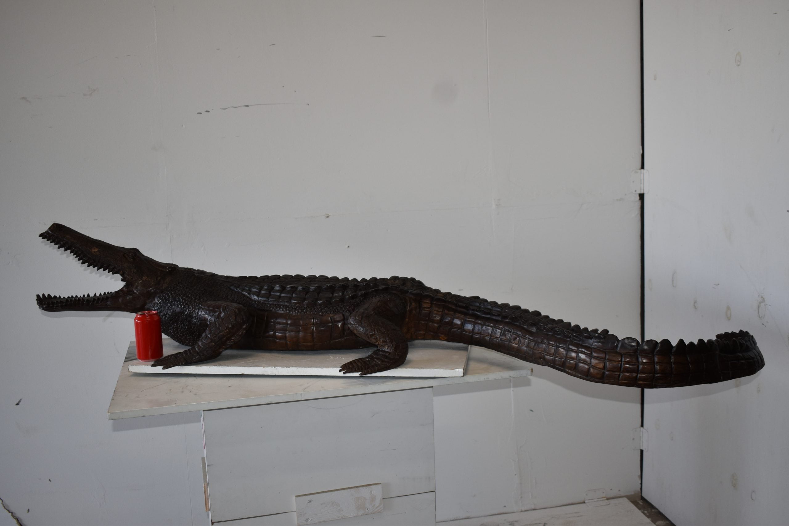 Nifao Large Crocodile78" x 24" x 14"H – Outdoor Bronze Fountain, Garden Water Feature, 78"L x 24"W x 14"H