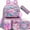 Purple Flower, variant on Kids Backpack for School Backpacks for Girls Cute Bookbag with Lunch Box Pencil Case School Bags for Elementary Student Ages 10-12