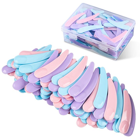 Mini espátula TUZAZO, 200 unidades, para cosméticos con caja de almacenamiento