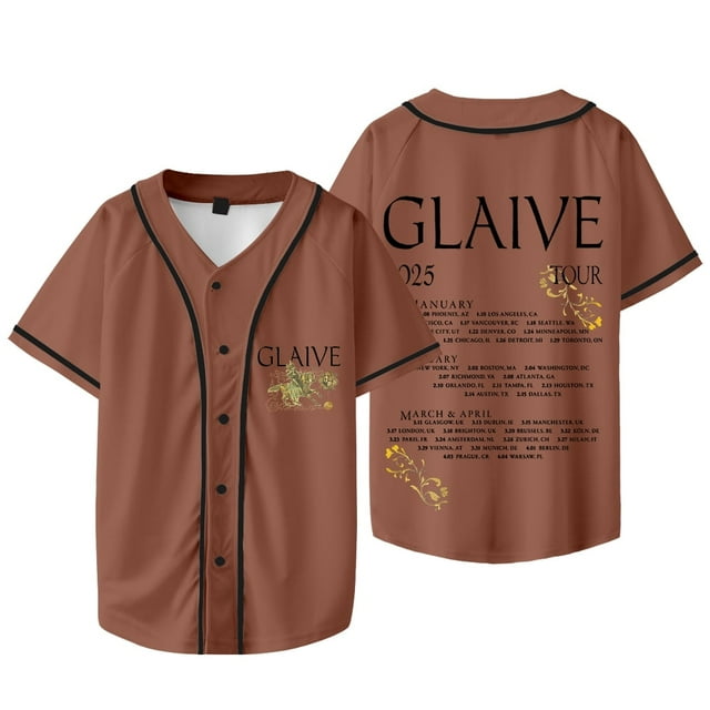 Glaive 2025 Tour Dates Merch Baseball Jacket Tee Cosplay Unisex V-neck Short Sleeve T-Shirts