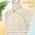 thumbnail image 2 of 1pc Layered Zinc Alloy Chain Tassel Shoulder Chains Rhinestone Teardrop Shoulder Harness Body Jewelry 456mm, 2 of 7