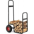 thumbnail image 1 of Chariot à Bûches de Bois, Support de Rangement pour Bois d'Extérieur et d'Intérieur avec Roues en Caoutchouc Résistantes à l'Usure, Transporteur de Bois en Acier Robuste, Transporteur de Bois pour Foyer, Foyer, Capacité de 300 Lb, 1 of 9