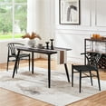 thumbnail image 4 of Alden Design Mid-Century Weave Dining Chairs with Solid Metal Frame, Black, 4 of 10