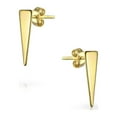 thumbnail image 2 of Bling Jewelry Womens  Spike Triangle Arrow Tiny Stud Earrings Gold Plated Sterling Silver, 2 of 5