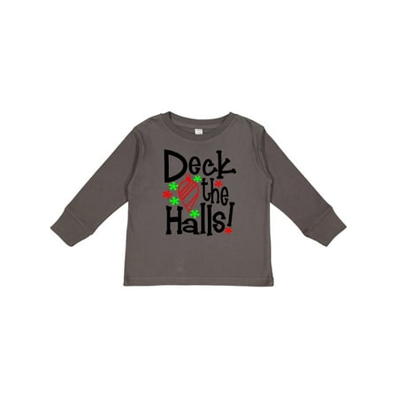

Inktastic Deck the Halls Christmas Ornament Gift Toddler Boy or Toddler Girl Long Sleeve T-Shirt