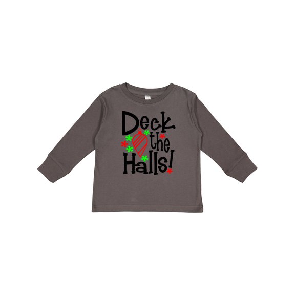 Inktastic Deck the Halls Christmas Ornament Boys or Girls Long Sleeve Toddler T-Shirt