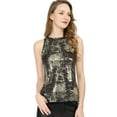 thumbnail image 2 of Camiseta Sin Mangas Con Chaleco Brillante Metálico Brillante Sin Mangas Para Fiesta Y Club Para Mujer Negro XS, 2 of 6