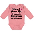 thumbnail image 3 of Inktastic Gorgeous Like My Godmother Girls Long Sleeve Baby Bodysuit, 3 of 5